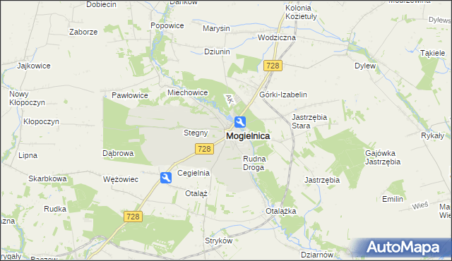 mapa Mogielnica powiat grójecki, Mogielnica powiat grójecki na mapie Targeo
