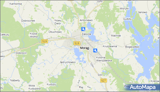 mapa Morąg, Morąg na mapie Targeo