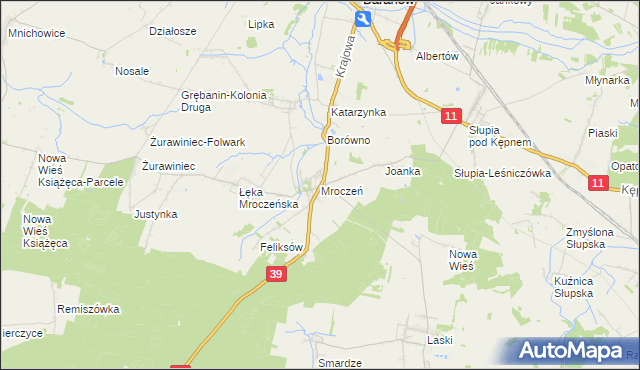 mapa Mroczeń, Mroczeń na mapie Targeo