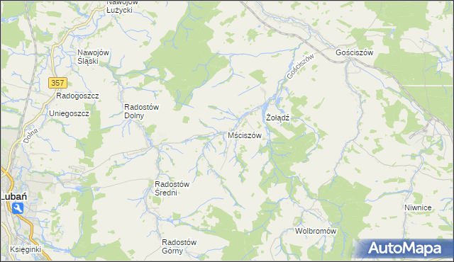 mapa Mściszów, Mściszów na mapie Targeo