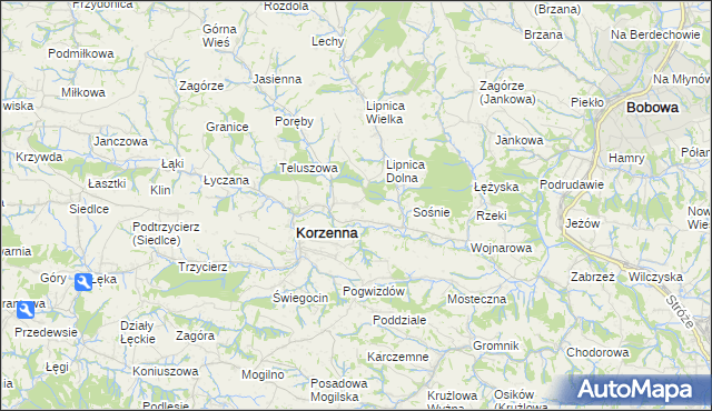 mapa Niecew, Niecew na mapie Targeo