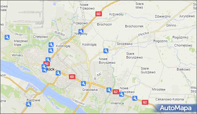 mapa Nowe Boryszewo, Nowe Boryszewo na mapie Targeo