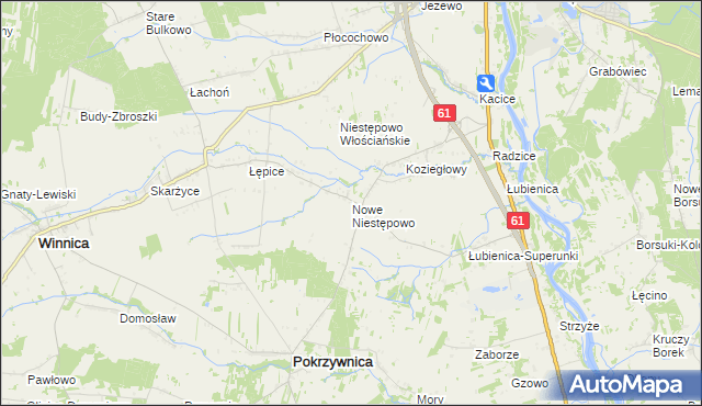 mapa Nowe Niestępowo, Nowe Niestępowo na mapie Targeo