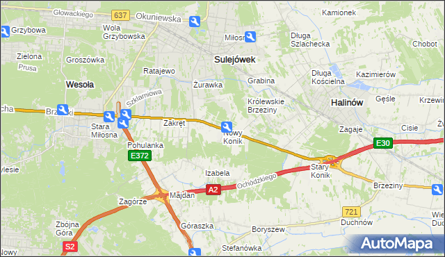 mapa Nowy Konik, Nowy Konik na mapie Targeo