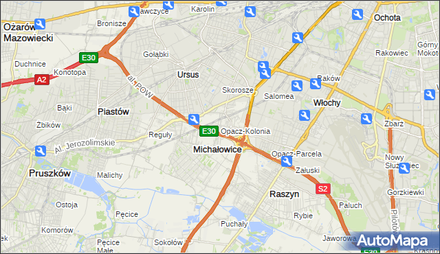 mapa Opacz-Kolonia, Opacz-Kolonia na mapie Targeo