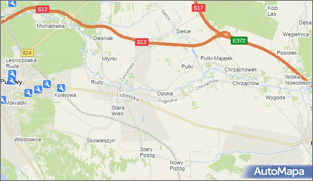 mapa Opoka gmina Końskowola, Opoka gmina Końskowola na mapie Targeo