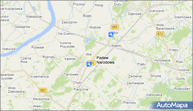 mapa Padew Narodowa, Padew Narodowa na mapie Targeo