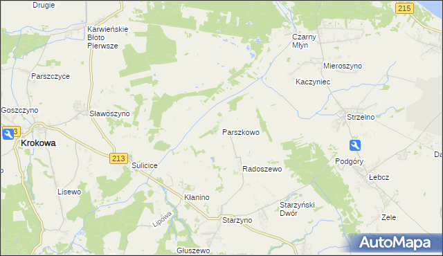 mapa Parszkowo, Parszkowo na mapie Targeo