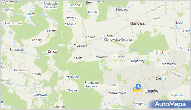 mapa Pawelce, Pawelce na mapie Targeo