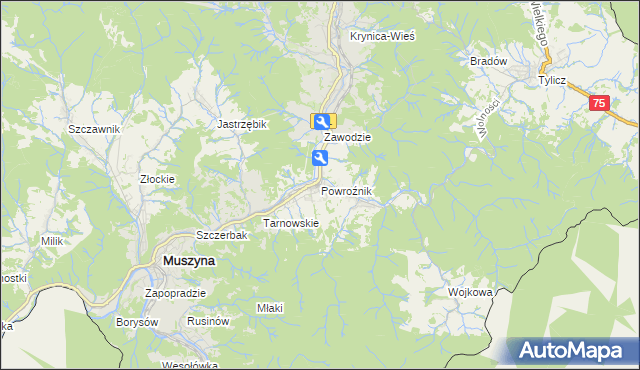 mapa Powroźnik, Powroźnik na mapie Targeo