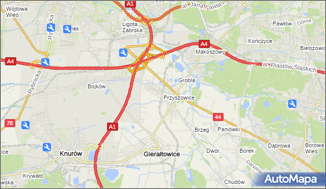 mapa Przyszowice, Przyszowice na mapie Targeo