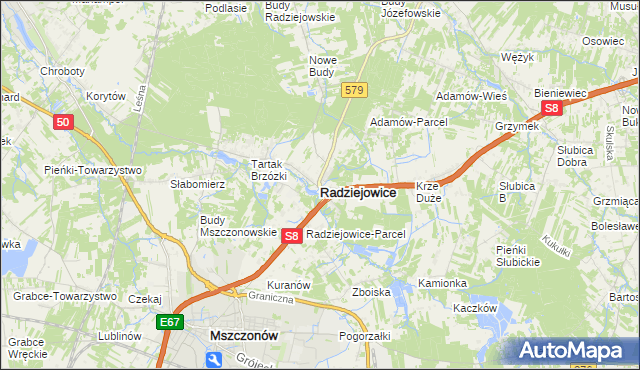 mapa Radziejowice, Radziejowice na mapie Targeo