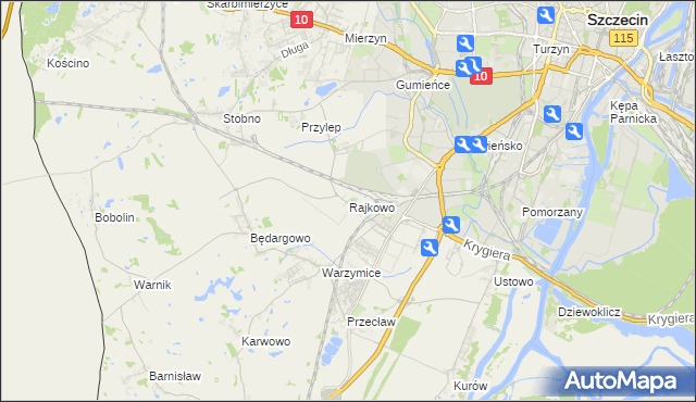 mapa Rajkowo, Rajkowo na mapie Targeo