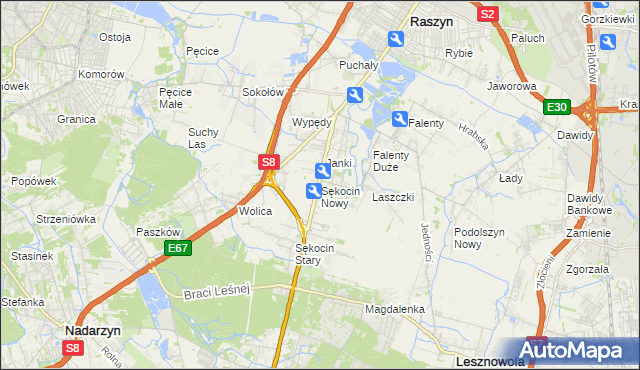 mapa Sękocin Nowy, Sękocin Nowy na mapie Targeo
