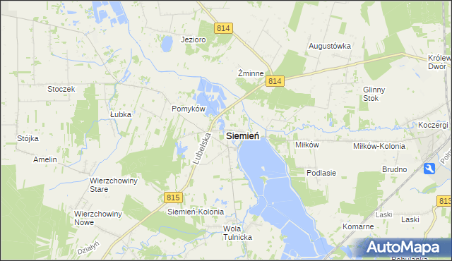 mapa Siemień, Siemień na mapie Targeo