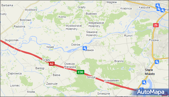mapa Sławsk, Sławsk na mapie Targeo