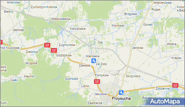 mapa Smogorzów gmina Przysucha, Smogorzów gmina Przysucha na mapie Targeo