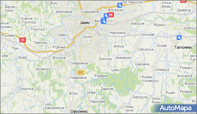mapa Sobniów, Sobniów na mapie Targeo