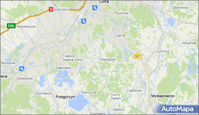 mapa Staniszów, Staniszów na mapie Targeo