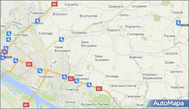 mapa Stare Gulczewo, Stare Gulczewo na mapie Targeo