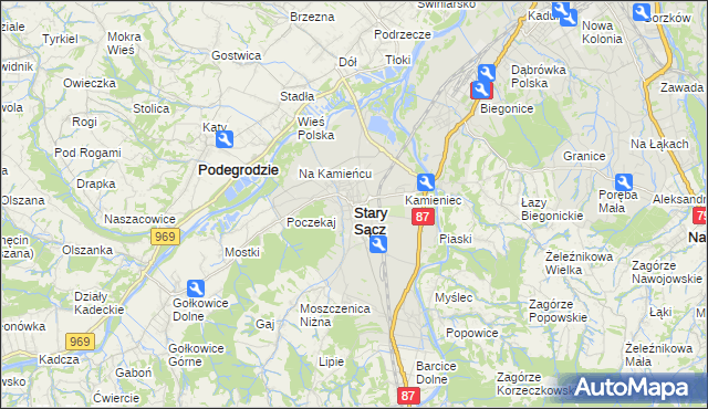 mapa Stary Sącz, Stary Sącz na mapie Targeo