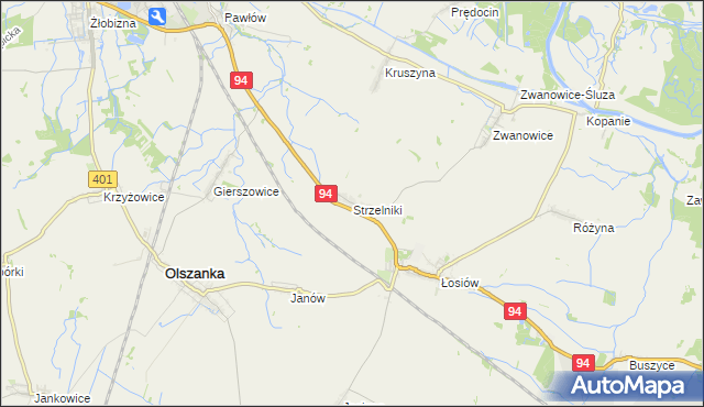 mapa Strzelniki gmina Lewin Brzeski, Strzelniki gmina Lewin Brzeski na mapie Targeo