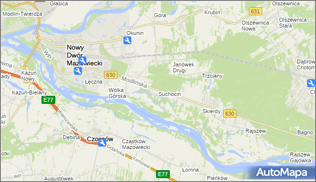 mapa Suchocin gmina Jabłonna, Suchocin gmina Jabłonna na mapie Targeo