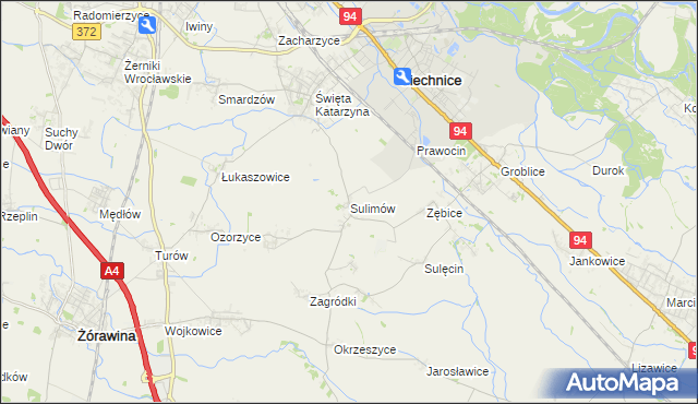 mapa Sulimów gmina Siechnice, Sulimów gmina Siechnice na mapie Targeo