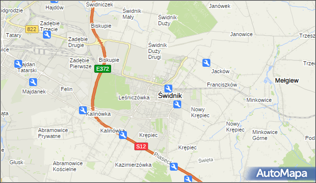 mapa Świdnika, Świdnik na mapie Targeo