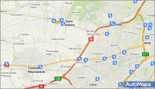 szeligi k warszawy mapa Stacja Kontroli Pojazdów w Szeligi gmina Ożarów Mazowiecki 