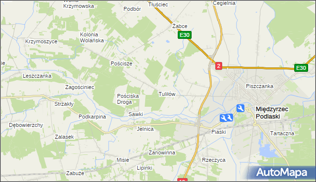 mapa Tuliłów, Tuliłów na mapie Targeo