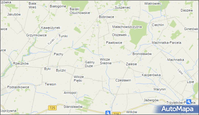 mapa Wilcze Średnie, Wilcze Średnie na mapie Targeo