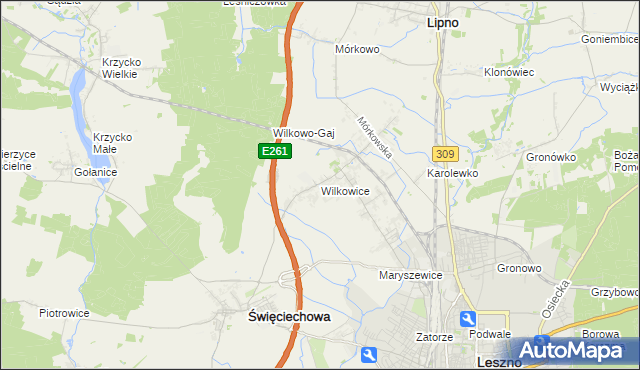 mapa Wilkowice gmina Lipno, Wilkowice gmina Lipno na mapie Targeo