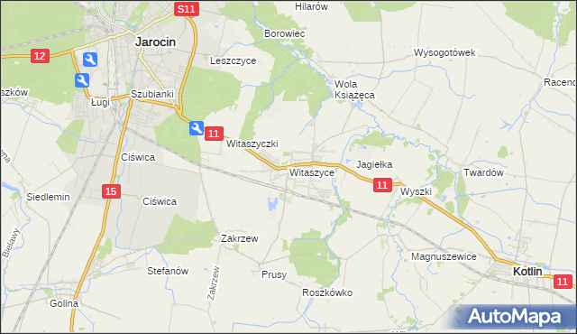 mapa Witaszyce, Witaszyce na mapie Targeo