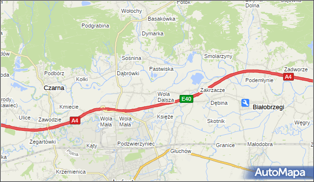 mapa Wola Dalsza, Wola Dalsza na mapie Targeo