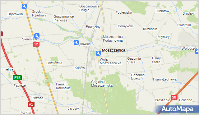 mapa Wola Moszczenicka, Wola Moszczenicka na mapie Targeo