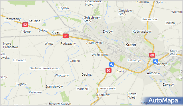 mapa Woźniaków, Woźniaków na mapie Targeo