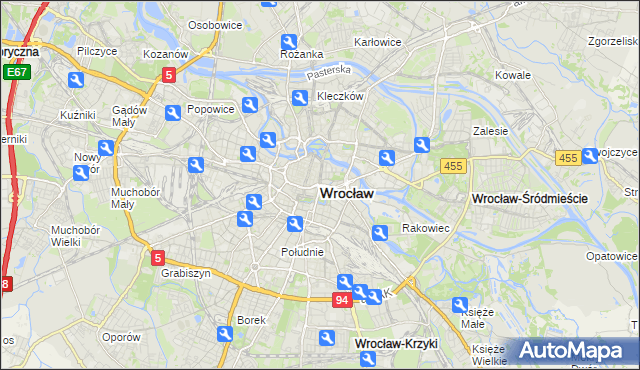 mapa Wrocławia, Wrocław na mapie Targeo