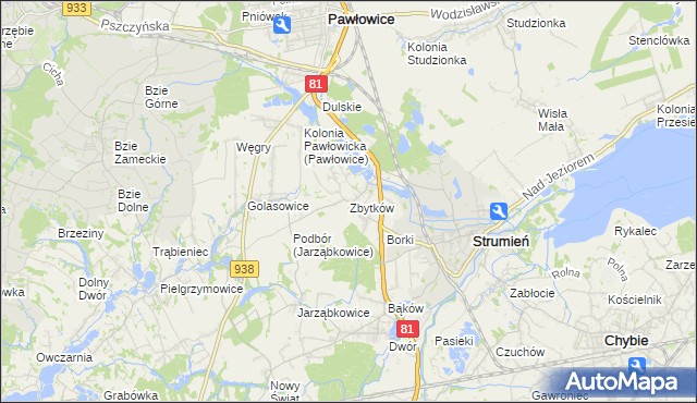 mapa Zbytków, Zbytków na mapie Targeo