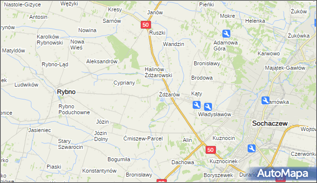 mapa Żdżarów, Żdżarów na mapie Targeo