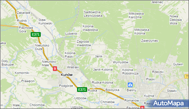 mapa Janik, Janik na mapie Targeo