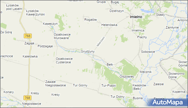mapa Mierzwin gmina Imielno, Mierzwin gmina Imielno na mapie Targeo