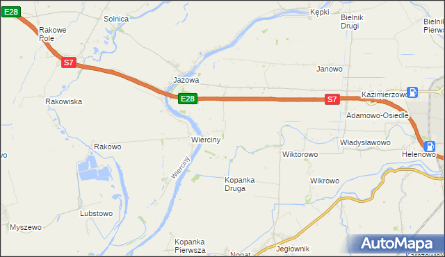 mapa Adamowo gmina Elbląg, Adamowo gmina Elbląg na mapie Targeo