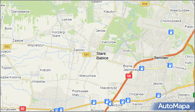 mapa Babice Nowe, Babice Nowe na mapie Targeo