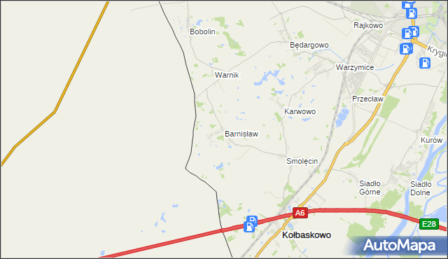 mapa Barnisław, Barnisław na mapie Targeo