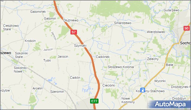 mapa Ćwiklinek, Ćwiklinek na mapie Targeo