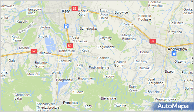 mapa Czaniec, Czaniec na mapie Targeo