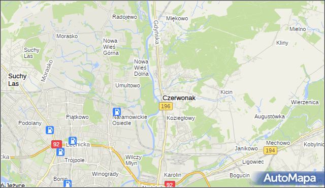 mapa Czerwonak, Czerwonak na mapie Targeo