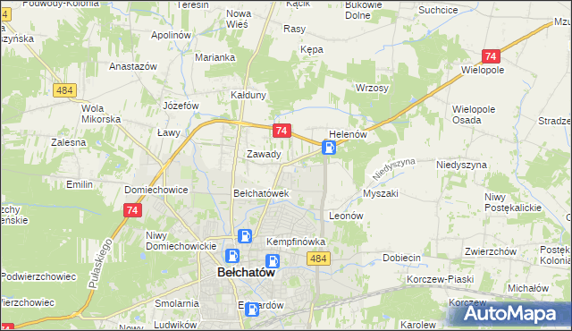 mapa Dobrzelów, Dobrzelów na mapie Targeo