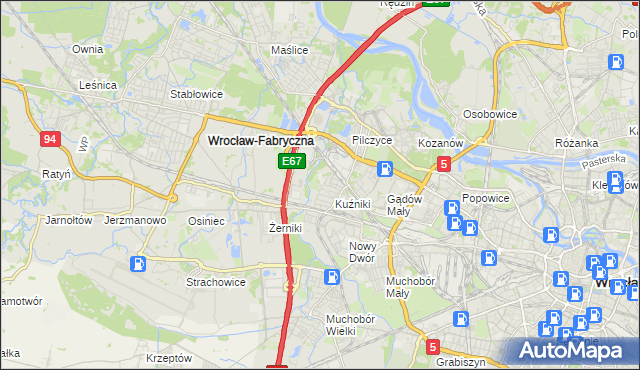mapa Fabryczna, Fabryczna na mapie Targeo